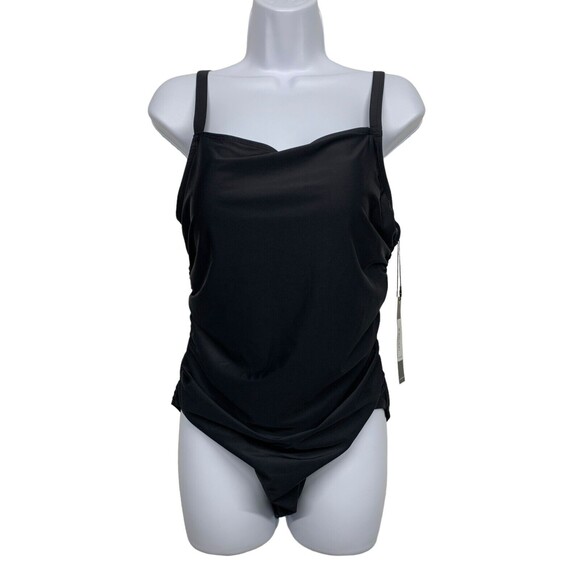 Catherine Malandrino Other - NWT Catherine Malandrino Women's size L Black w Side Ruching One Piece Swimsuit